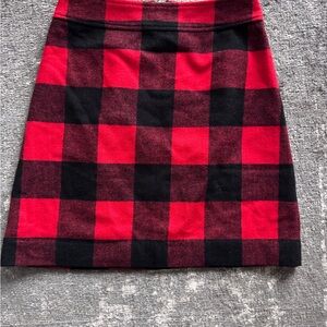Red and Black Buffalo Plaid Mini Skirt